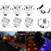 QACA Low Voltage LED Deck Lighting Kit RGB Stainless Steel Waterproof Outdoor Landscape Garden Yard Patio Step Decoration Lamps LED In-ground Lights, Pack of 10 